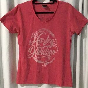 Harley-Davidson Red Fitted Short Sleeve Tee